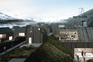 O concurso prevê a construção de um bairro residencial nas Ilhas Faroé, Dinamarca (c) DR.